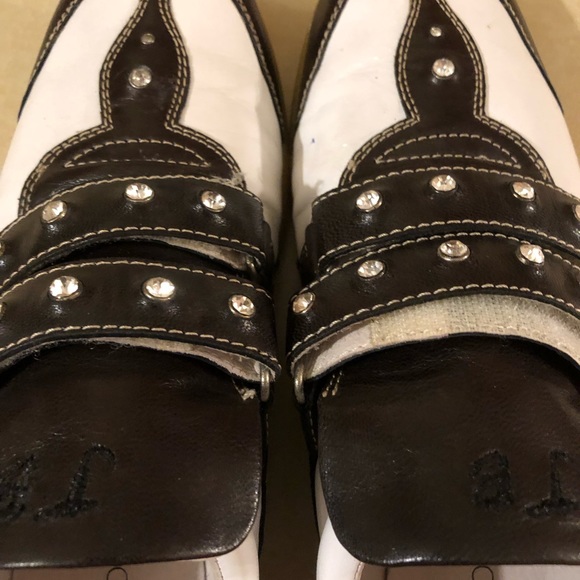 Black/white rhinestone embellished shoes. Size 81/2 M. Worn once - Picture 2 of 8